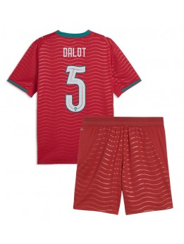 Portugal Diogo Dalot #5 Heimtrikotsatz für Kinder WM 2026 Kurzarm (+ Kurze Hosen)